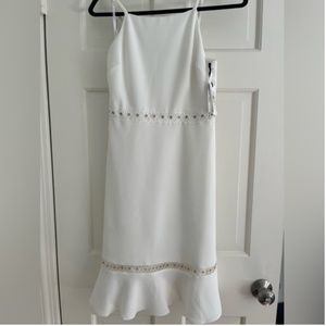 Kenzie White Dress with Floral Accents